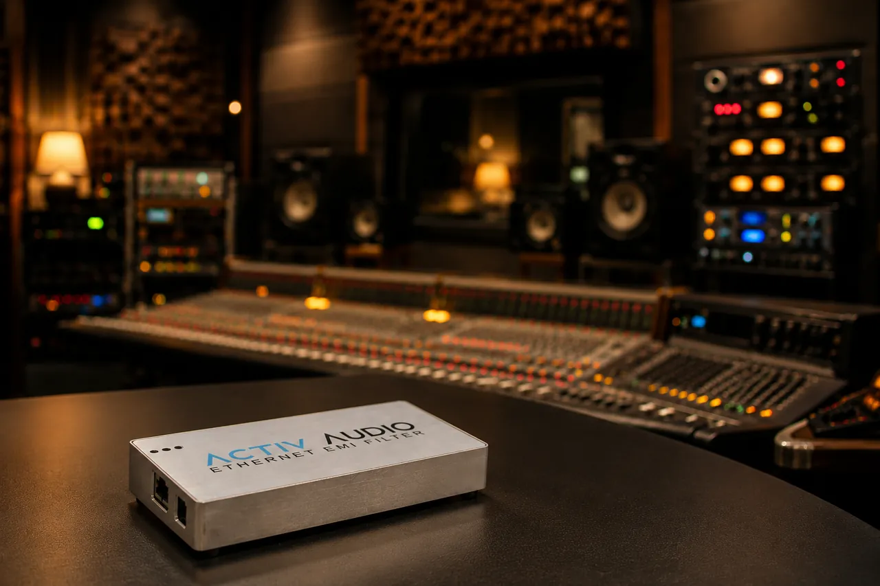 ACTIV AUDIO EMI filter in professional recording studio