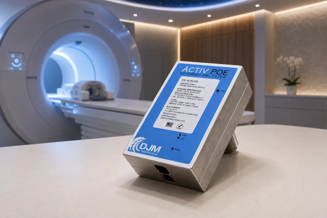ACTIV POE EMI filter in MRI medical imaging suite
