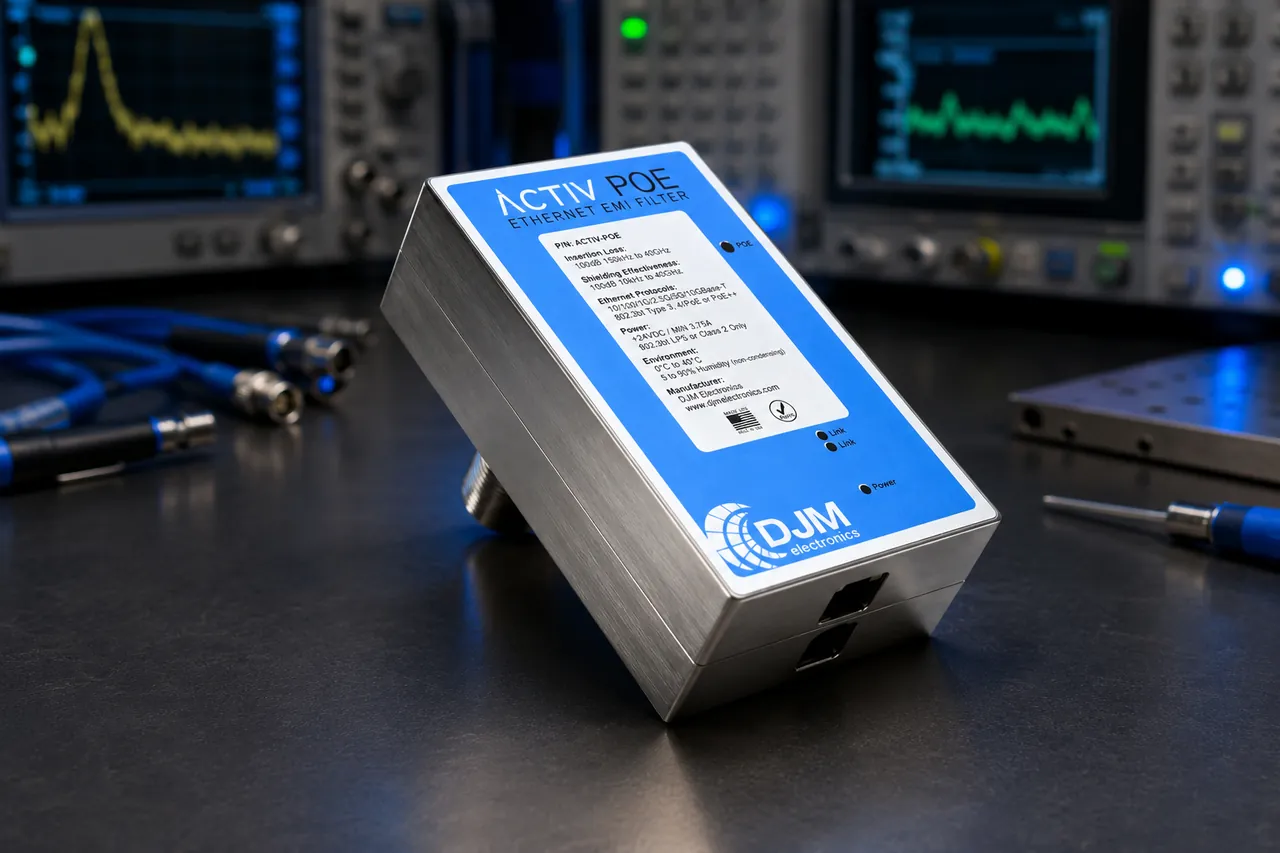 ACTIV POE EMI filter in RF and EMC test laboratory