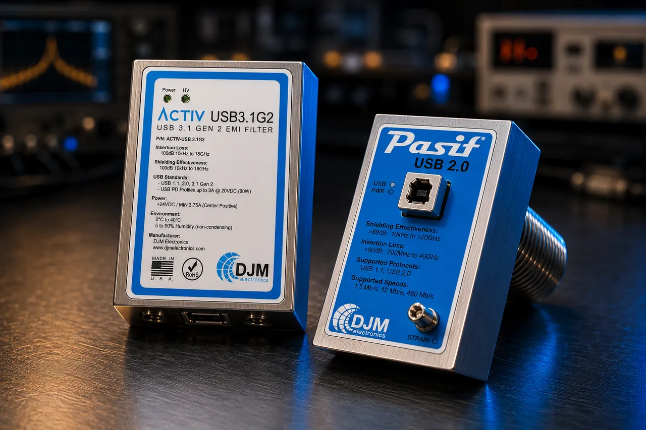 DJM ACTIV USB 3.1 and Pasif USB 2.0 EMI filters